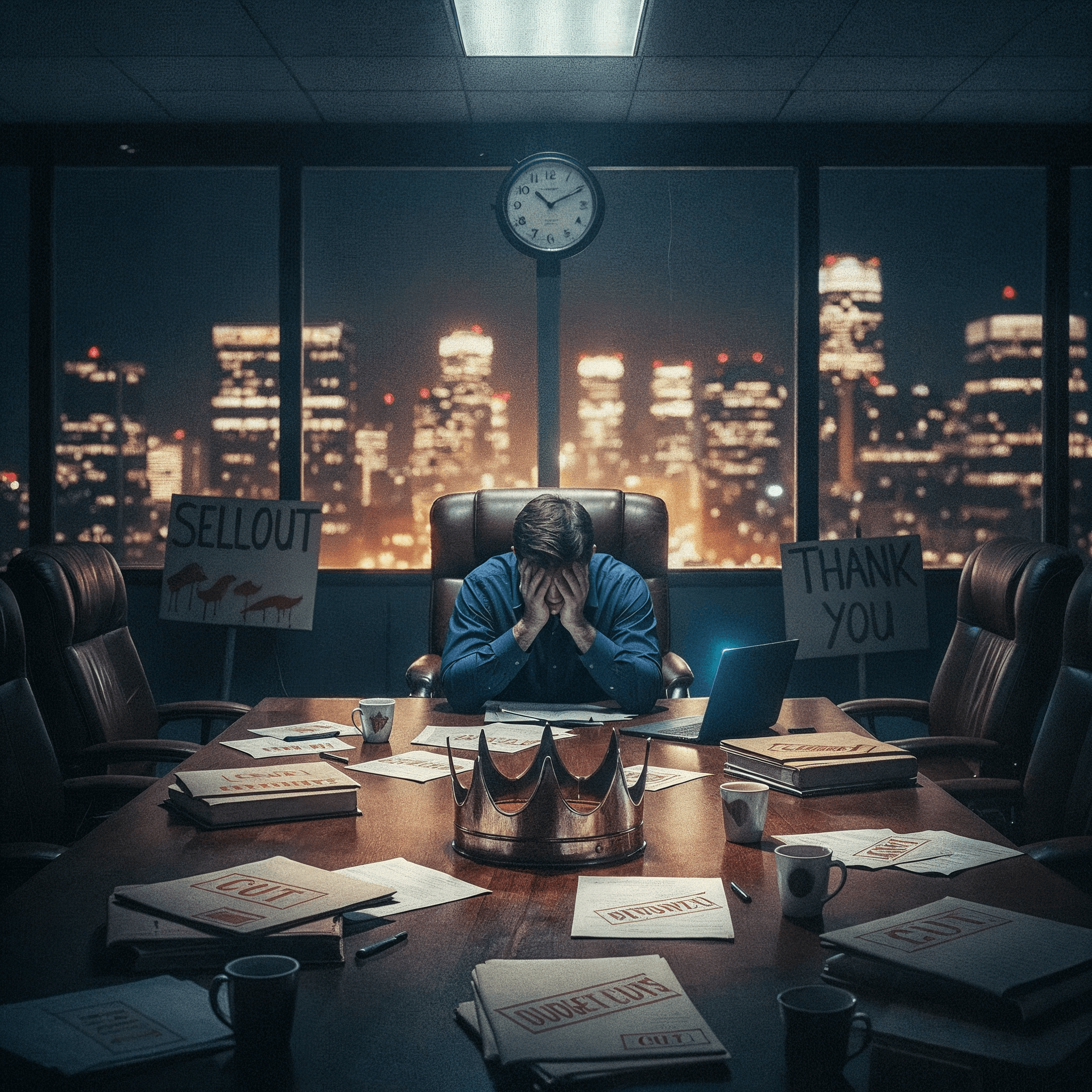 Compromised album artwork featuring fractured glass with soft gold light breaking through.